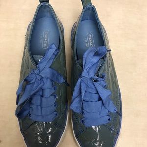 Coach patent tennis shoes